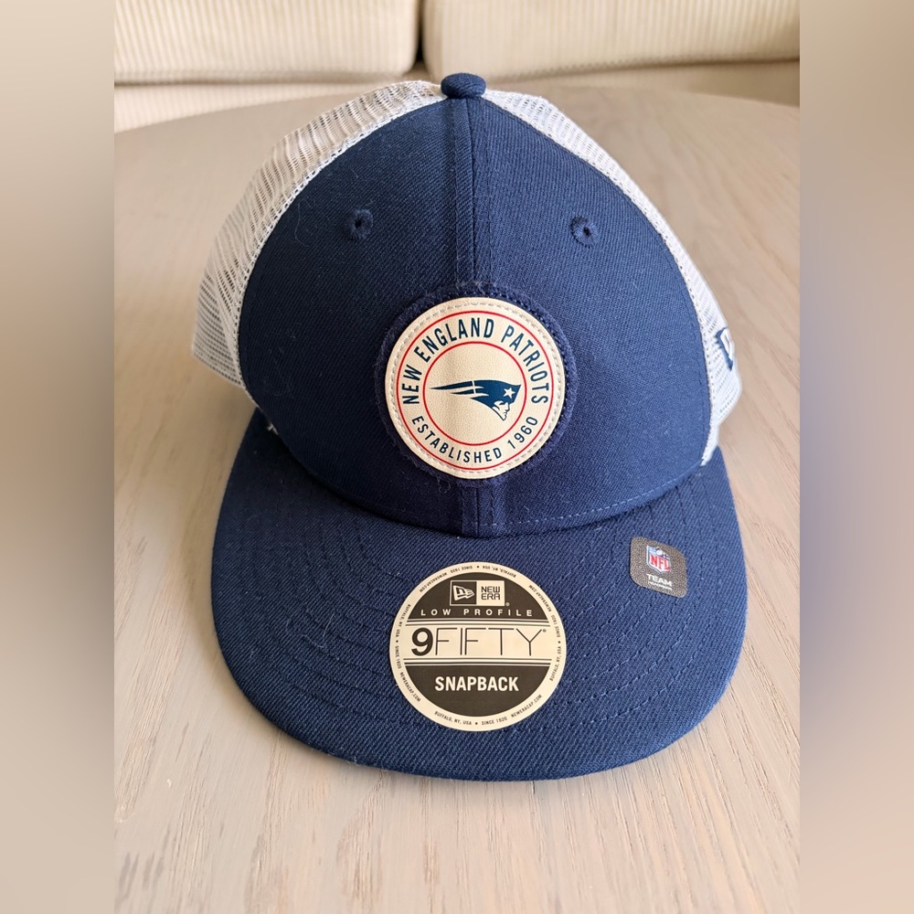 New England Patriots 9Fifty Low Profile Mesh Snapback Hat Navy/White (R102) - Picture 2 of 8